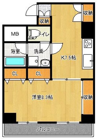 BUENA西堀前通一番町の物件間取画像